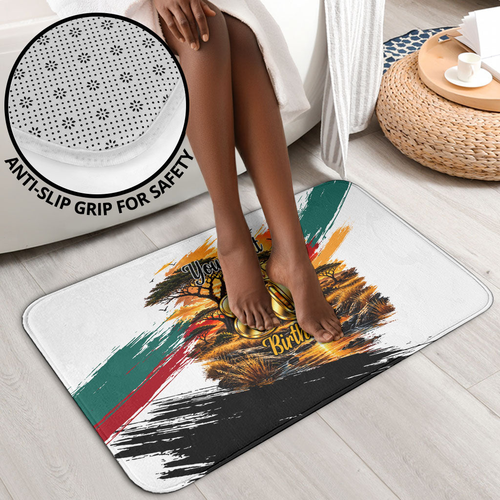 Personalized 80th Birthday African Safari Bathroom Set Sunset Savanna Landscape Heritage Wildlife Art