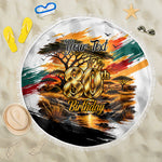 Personalized 80th Birthday African Safari Beach Blanket Sunset Savanna Landscape Heritage Wildlife Art