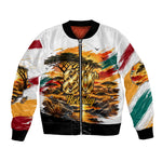 Personalized 80th Birthday African Safari Bomber Jacket Sunset Savanna Landscape Heritage Wildlife Art