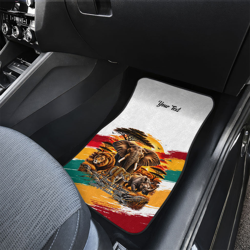 Personalized 80th Birthday African Safari Car Mats Sunset Savanna Landscape Heritage Wildlife Art