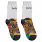 Personalized 80th Birthday African Safari Crew Socks Sunset Savanna Landscape Heritage Wildlife Art