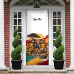 Personalized 80th Birthday African Safari Door Cover Sunset Savanna Landscape Heritage Wildlife Art
