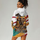 Personalized 80th Birthday African Safari Hoodie Dress Sunset Savanna Landscape Heritage Wildlife Art