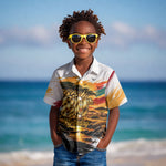 Personalized 80th Birthday African Safari Kid Hawaiian Shirt Sunset Savanna Landscape Heritage Wildlife Art