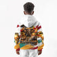 Personalized 80th Birthday African Safari Kid Hoodie Sunset Savanna Landscape Heritage Wildlife Art