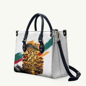 Personalized 80th Birthday African Safari Leather Bag Sunset Savanna Landscape Heritage Wildlife Art