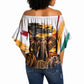 Personalized 80th Birthday African Safari Off Shoulder Wrap Waist Top Sunset Savanna Landscape Heritage Wildlife Art