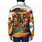 Personalized 80th Birthday African Safari Padded Jacket Sunset Savanna Landscape Heritage Wildlife Art