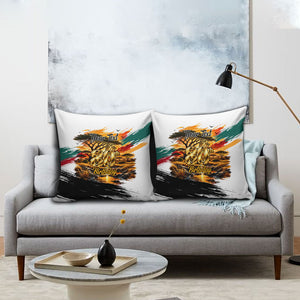 Personalized 80th Birthday African Safari Pillow Cover Sunset Savanna Landscape Heritage Wildlife Art