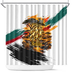 Personalized 80th Birthday African Safari Shower Curtain Sunset Savanna Landscape Heritage Wildlife Art