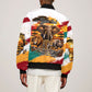 Personalized 80th Birthday African Safari Sleeve Zip Bomber Jacket Sunset Savanna Landscape Heritage Wildlife Art