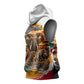 Personalized 80th Birthday African Safari Sleeveless Hoodie Sunset Savanna Landscape Heritage Wildlife Art