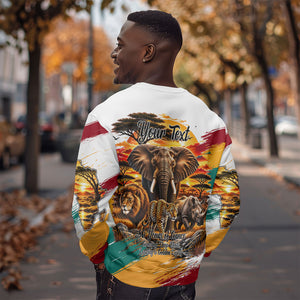 Personalized 80th Birthday African Safari Sweatshirt Sunset Savanna Landscape Heritage Wildlife Art