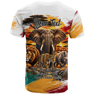 Personalized 80th Birthday African Safari T shirt Sunset Savanna Landscape Heritage Wildlife Art