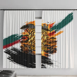 Personalized 80th Birthday African Safari Window Curtain Sunset Savanna Landscape Heritage Wildlife Art