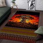 Personalized 80th Birthday Baobab Tree Area Rug African Sunset Savanna Silhouette Tribal Heritage Art