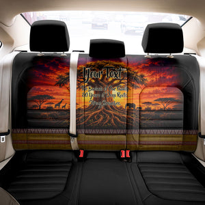 Personalized 80th Birthday Baobab Tree Back Car Seat Cover African Sunset Savanna Silhouette Tribal Heritage Art
