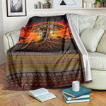 Personalized 80th Birthday Baobab Tree Blanket African Sunset Savanna Silhouette Tribal Heritage Art