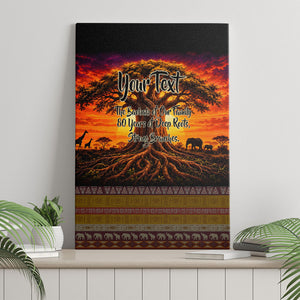 Personalized 80th Birthday Baobab Tree Canvas Wall Art African Sunset Savanna Silhouette Tribal Heritage Art