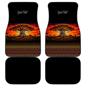 Personalized 80th Birthday Baobab Tree Car Mats African Sunset Savanna Silhouette Tribal Heritage Art