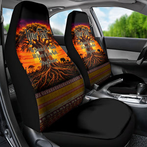 Personalized 80th Birthday Baobab Tree Car Seat Cover African Sunset Savanna Silhouette Tribal Heritage Art
