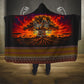 Personalized 80th Birthday Baobab Tree Hooded Blanket African Sunset Savanna Silhouette Tribal Heritage Art