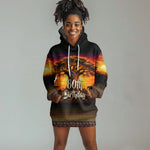 Personalized 80th Birthday Baobab Tree Hoodie Dress African Sunset Savanna Silhouette Tribal Heritage Art