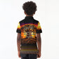 Personalized 80th Birthday Baobab Tree Kid Polo Shirt African Sunset Savanna Silhouette Tribal Heritage Art