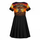 Personalized 80th Birthday Baobab Tree Kid Short Sleeve Dress African Sunset Savanna Silhouette Tribal Heritage Art
