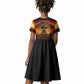 Personalized 80th Birthday Baobab Tree Kid Short Sleeve Dress African Sunset Savanna Silhouette Tribal Heritage Art
