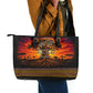 Personalized 80th Birthday Baobab Tree Leather Tote Bag African Sunset Savanna Silhouette Tribal Heritage Art