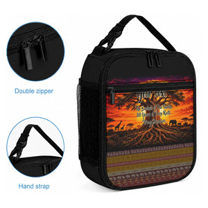 Personalized 80th Birthday Baobab Tree Lunch Bag African Sunset Savanna Silhouette Tribal Heritage Art