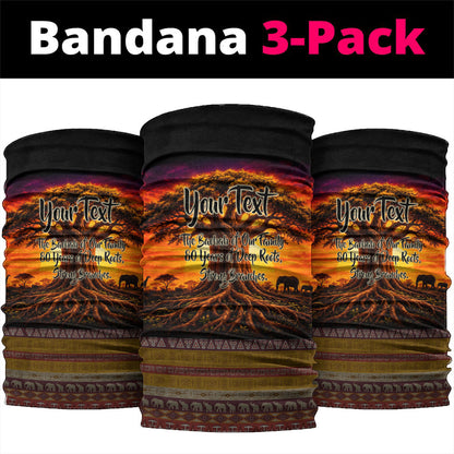 Personalized 80th Birthday Baobab Tree Neck Gaiter African Sunset Savanna Silhouette Tribal Heritage Art