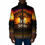 Personalized 80th Birthday Baobab Tree Padded Jacket African Sunset Savanna Silhouette Tribal Heritage Art