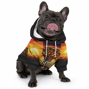 Personalized 80th Birthday Baobab Tree Pet Hoodie African Sunset Savanna Silhouette Tribal Heritage Art