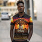 Personalized 80th Birthday Baobab Tree Polo Shirt African Sunset Savanna Silhouette Tribal Heritage Art