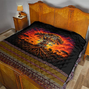Personalized 80th Birthday Baobab Tree Quilt African Sunset Savanna Silhouette Tribal Heritage Art