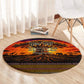 Personalized 80th Birthday Baobab Tree Round Carpet African Sunset Savanna Silhouette Tribal Heritage Art