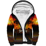 Personalized 80th Birthday Baobab Tree Sherpa Hoodie African Sunset Savanna Silhouette Tribal Heritage Art