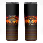 Personalized 80th Birthday Baobab Tree Skinny Tumbler African Sunset Savanna Silhouette Tribal Heritage Art