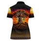 Personalized 80th Birthday Baobab Tree Women Polo Shirt African Sunset Savanna Silhouette Tribal Heritage Art