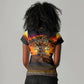 Personalized 80th Birthday Baobab Tree Women V-Neck T-Shirt African Sunset Savanna Silhouette Tribal Heritage Art