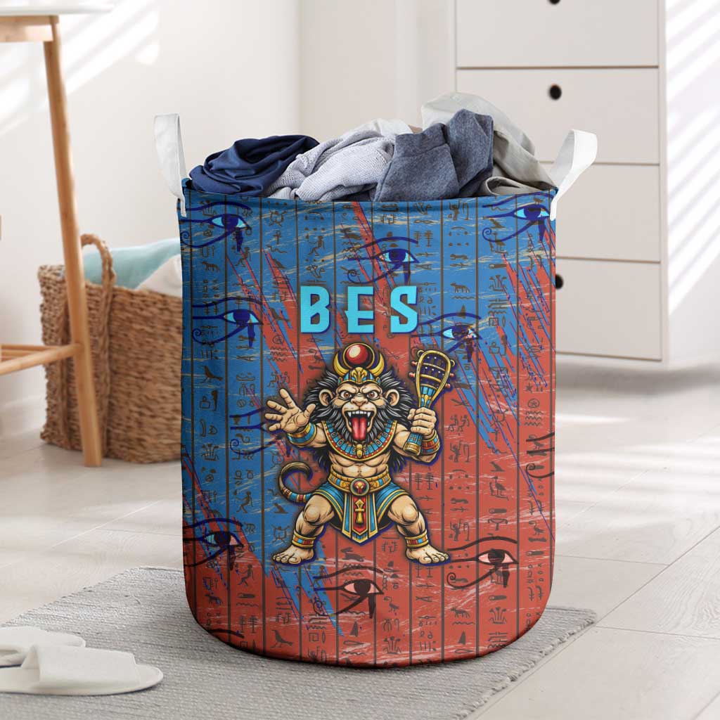 Bes Laundry Basket Ancient Egyptian Hieroglyphs and Sacred Symbols Ancient Myth - African Pride