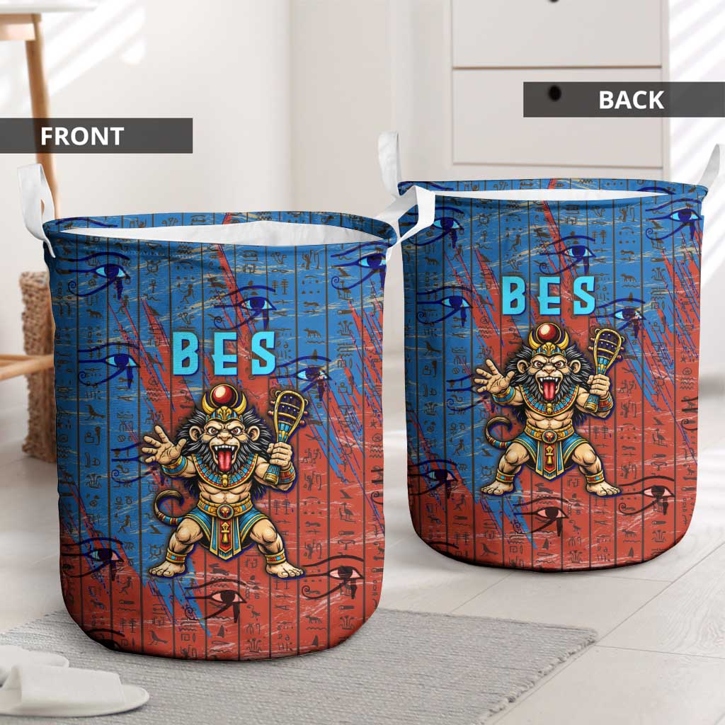 Bes Laundry Basket Ancient Egyptian Hieroglyphs and Sacred Symbols Ancient Myth - African Pride