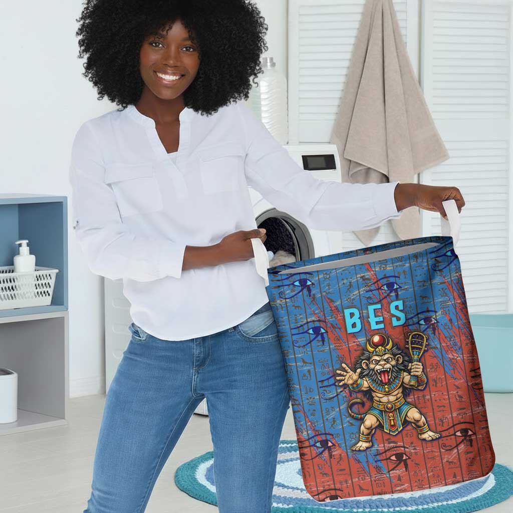Bes Laundry Basket Ancient Egyptian Hieroglyphs and Sacred Symbols Ancient Myth - African Pride