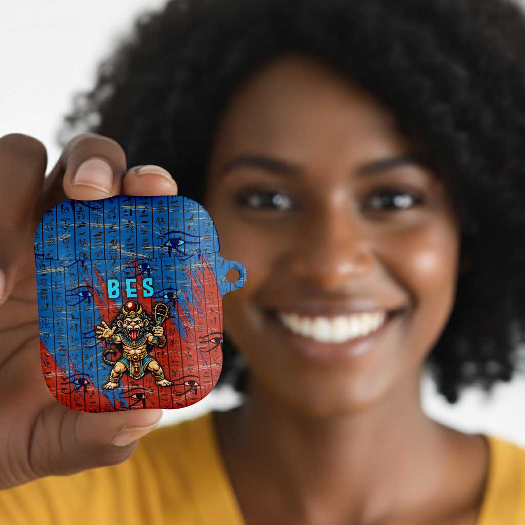 Bes AirPods Case Ancient Egyptian Hieroglyphs and Sacred Symbols Ancient Myth - African Pride