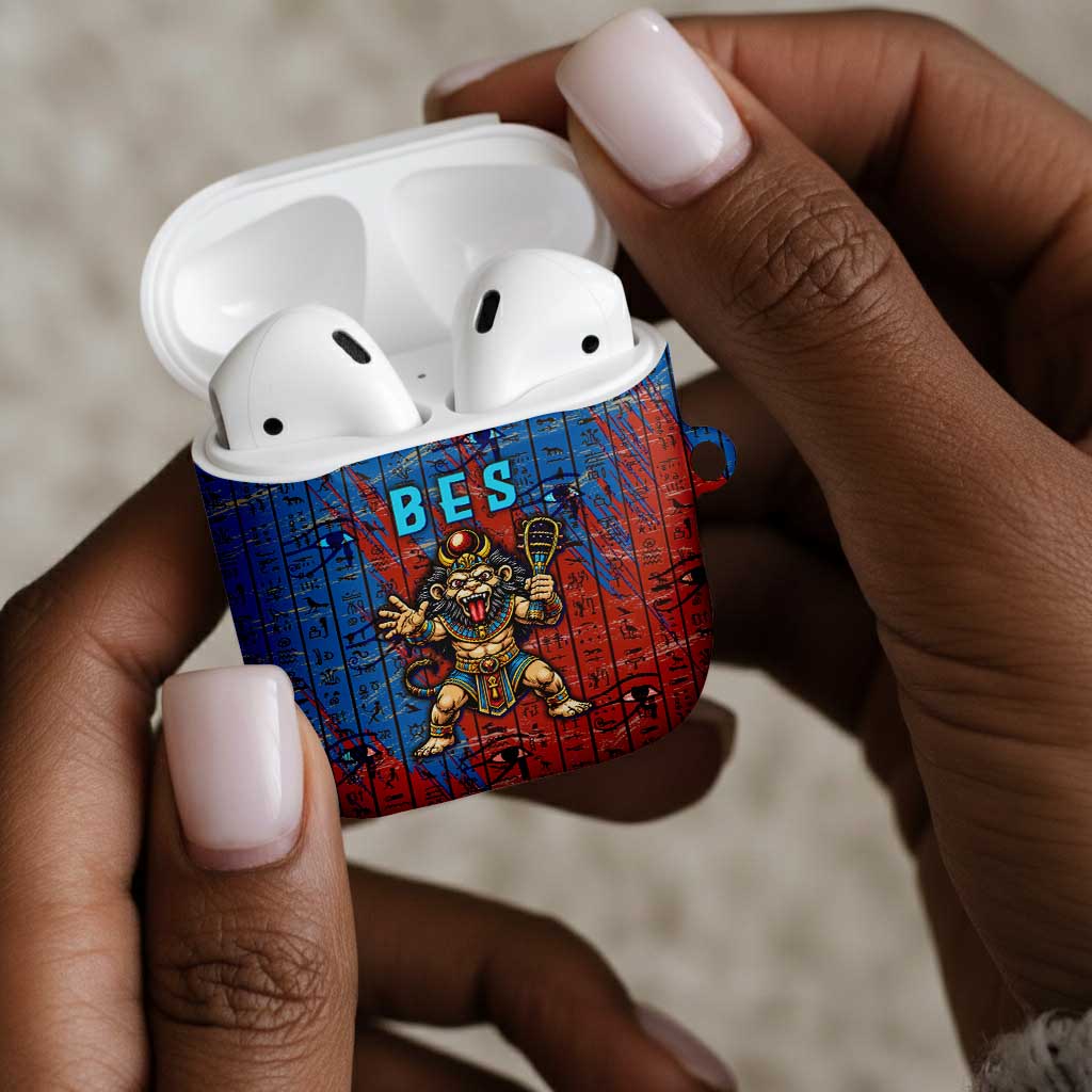 Bes AirPods Case Ancient Egyptian Hieroglyphs and Sacred Symbols Ancient Myth - African Pride