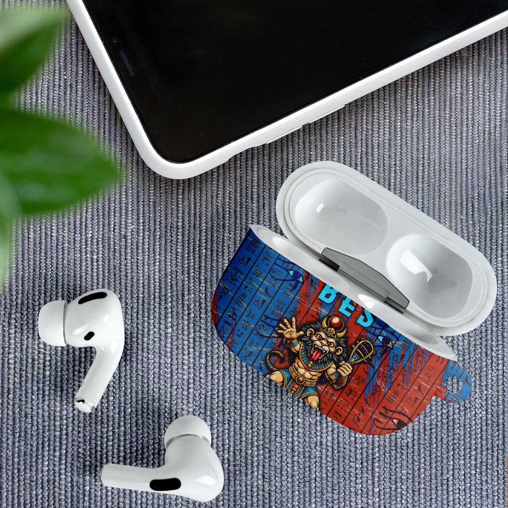 Bes AirPods Case Ancient Egyptian Hieroglyphs and Sacred Symbols Ancient Myth - African Pride