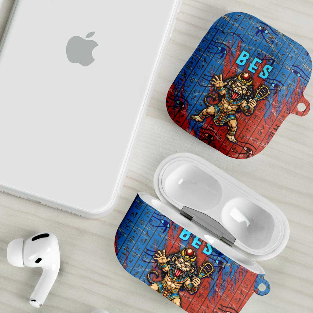 Bes AirPods Case Ancient Egyptian Hieroglyphs and Sacred Symbols Ancient Myth - African Pride