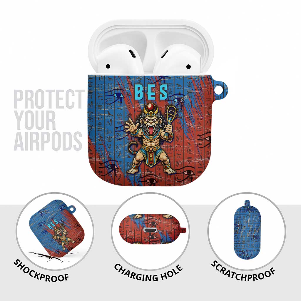 Bes AirPods Case Ancient Egyptian Hieroglyphs and Sacred Symbols Ancient Myth - African Pride